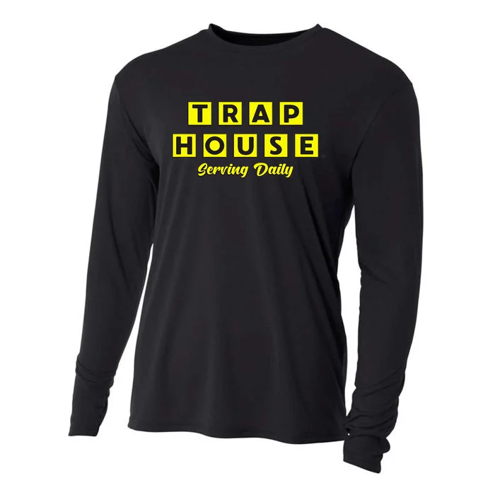 Black Waffle TrapHouse Serving Daily Cooling Performance Long Sleeve Crew