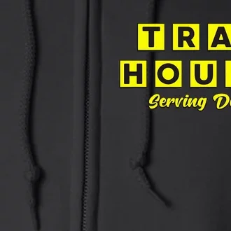 Black Waffle TrapHouse Serving Daily Full Zip Hoodie