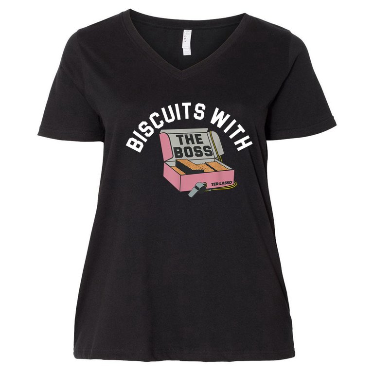 Biscuits With The Boss Women's V-Neck Plus Size T-Shirt