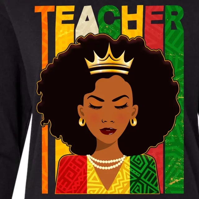 Black Woman Teacher African Black American History Womens Cotton Relaxed Long Sleeve T-Shirt