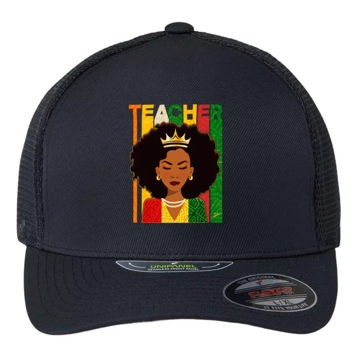 Black Woman Teacher African Black American History Flexfit Unipanel Trucker Cap