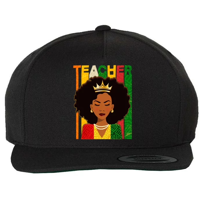 Black Woman Teacher African Black American History Wool Snapback Cap