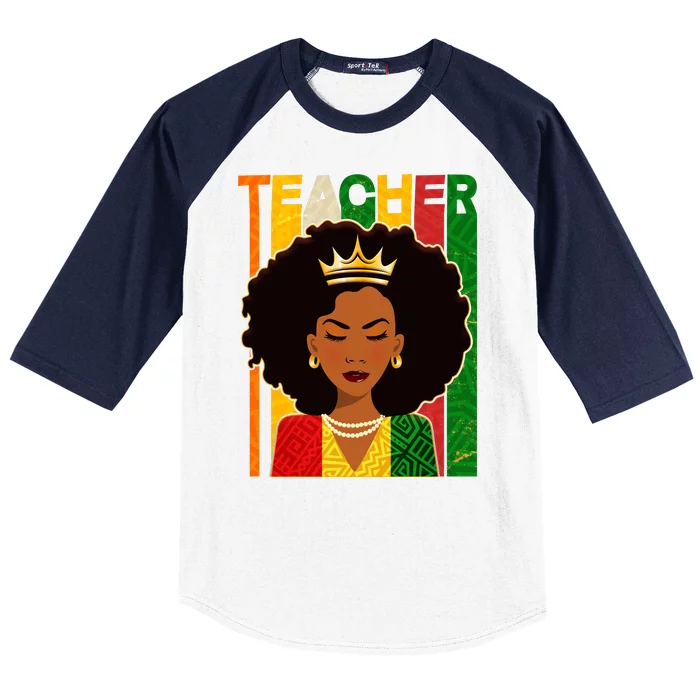 Black Woman Teacher African Black American History Baseball Sleeve Shirt