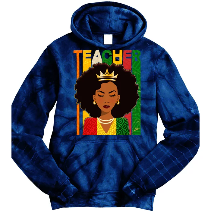 Black Woman Teacher African Black American History Tie Dye Hoodie