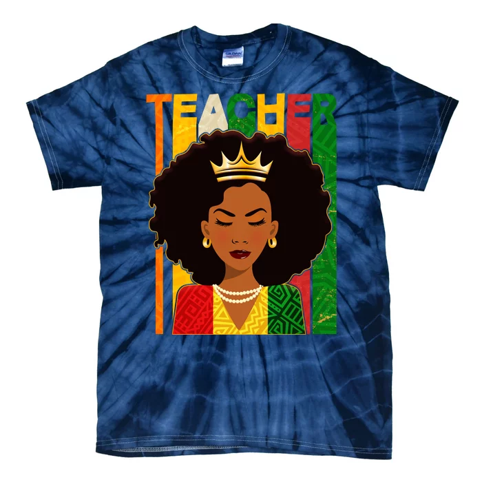 Black Woman Teacher African Black American History Tie-Dye T-Shirt