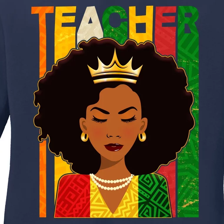 Black Woman Teacher African Black American History Ladies Long Sleeve Shirt