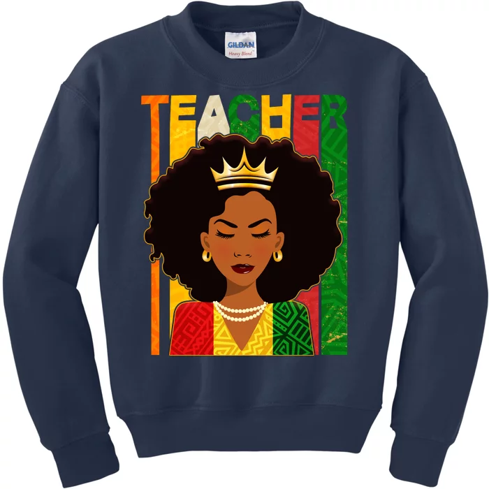 Black Woman Teacher African Black American History Kids Sweatshirt