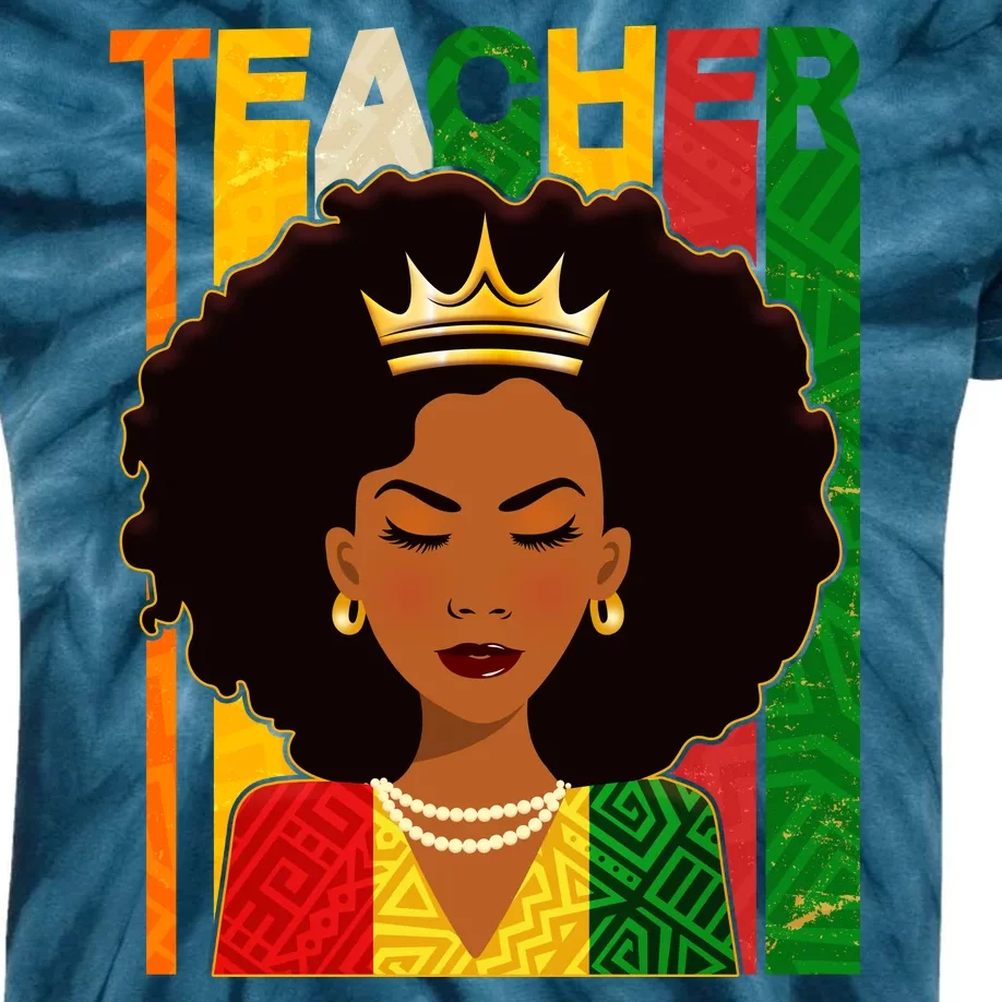 Black Woman Teacher African Black American History Kids Tie-Dye T-Shirt