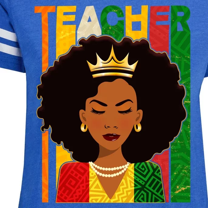 Black Woman Teacher African Black American History Enza Ladies Jersey Football T-Shirt