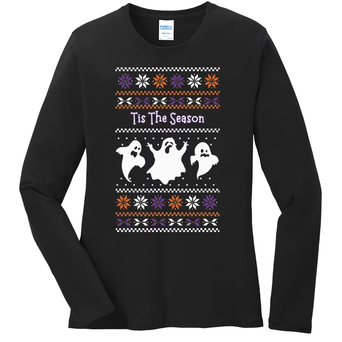 Bootiful Wishes Tis the Season Ladies Long Sleeve Shirt