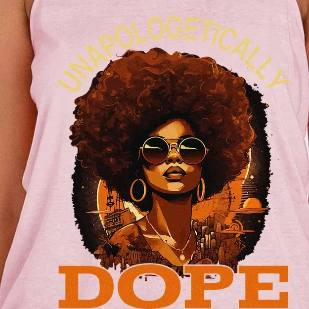 Black Women Unapologetically Dope Juneteenth Black History Cute Women's Knotted Racerback Tank