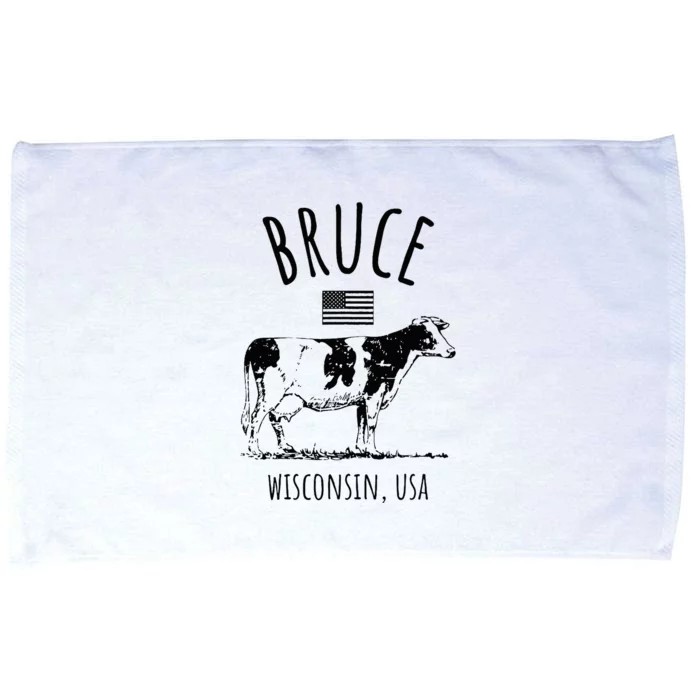 Bruce Wisconsin Usa Retro Cow Vintage Microfiber Hand Towel