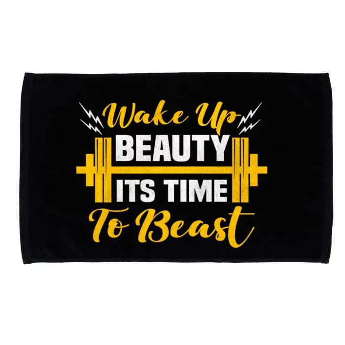 Backprint Wake Up Beauty Its Time To Beast Gift Microfiber Hand Towel