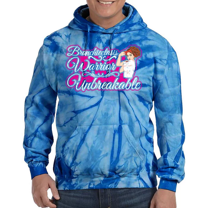 Bronchiectasis Warrior Unbreakable Awareness Gift Tie Dye Hoodie