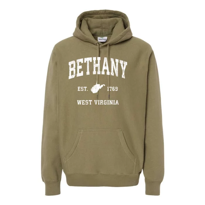 Bethany West Virginia Wv Vintage Athletic Sports Design Premium Hoodie