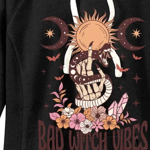 Bad Witch Vibes Boho Witchcraft Coven Astrology Crystals Gift Women's Fleece Hoodie