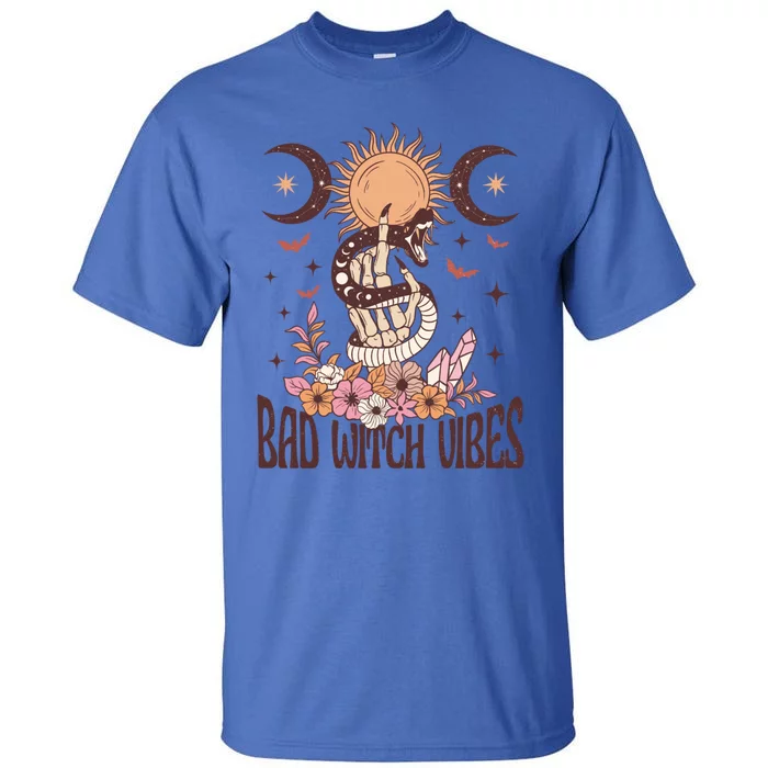 Bad Witch Vibes Boho Witchcraft Coven Astrology Crystals Gift Tall T-Shirt