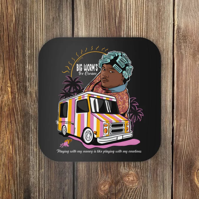 Big Worms Vintage Ice Cream Funny Design Coaster