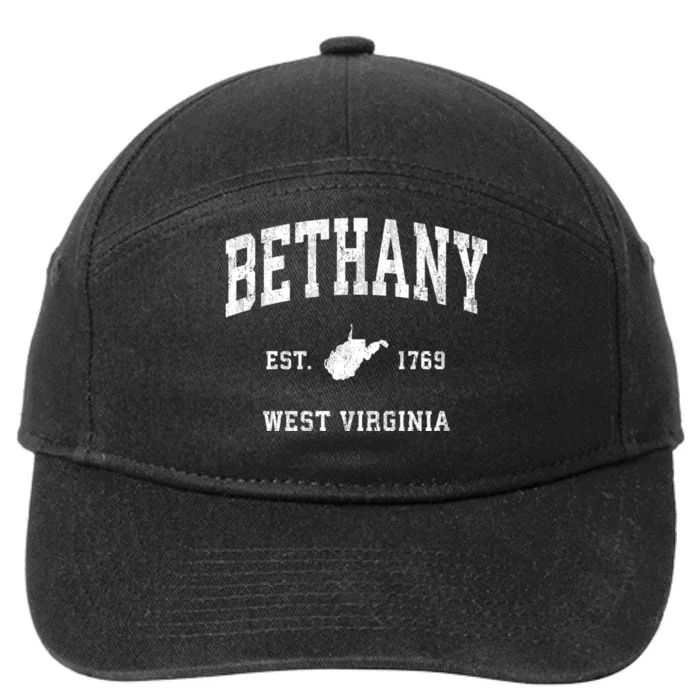 Bethany West Virginia Wv Vintage Established Athletic Sports Design 7-Panel Snapback Hat