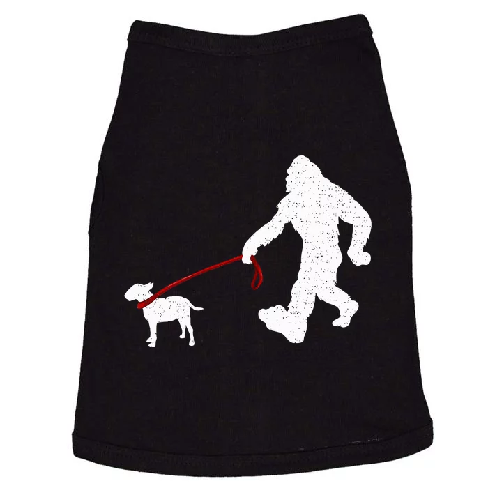 Bigfoot Walking With Bull Terrier Dog Doggie Tank