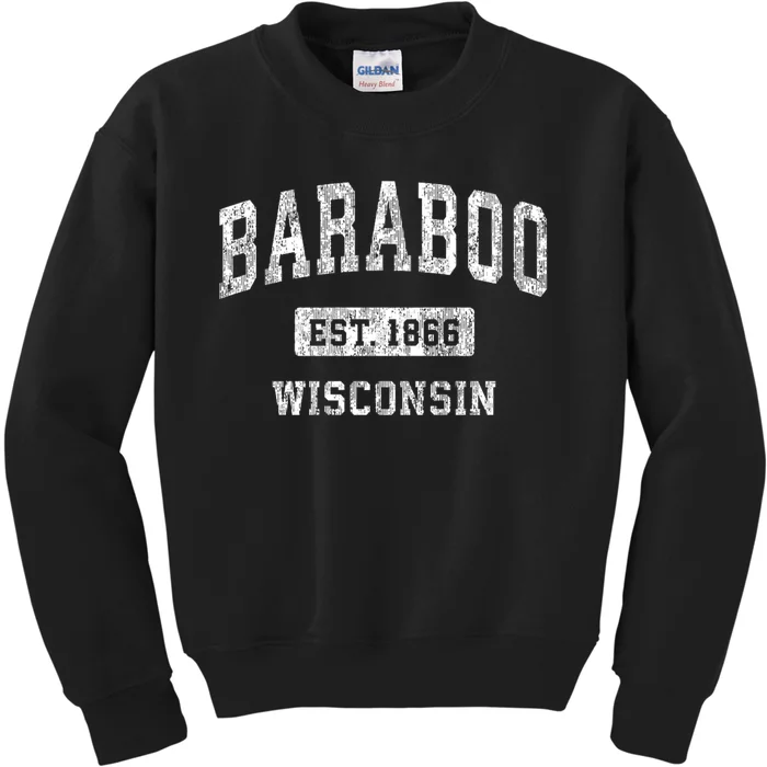 Baraboo Wisconsin Wi Vintage Sports Kids Sweatshirt