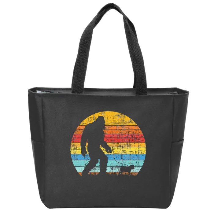 Bigfoot Walking With A Pug Dog Owner Animal Puppy Trainer Zip Tote Bag