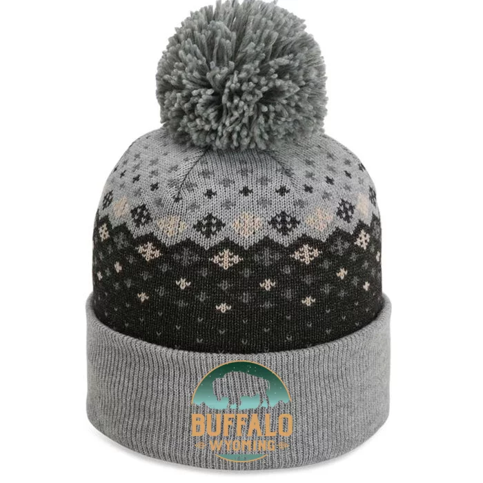 Buffalo Wyoming WY Buffalo Bison The Baniff Cuffed Pom Beanie