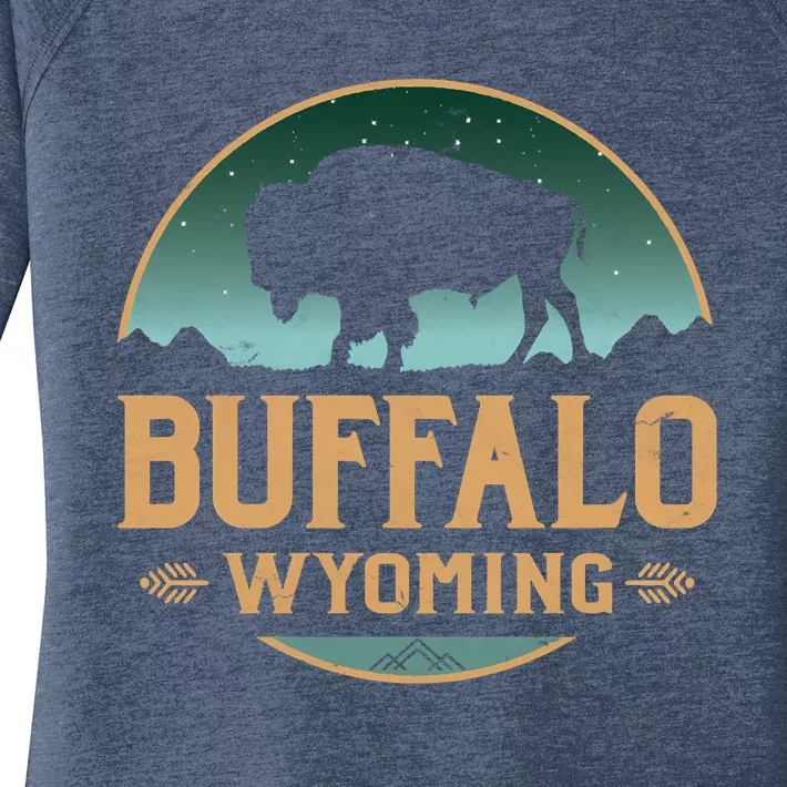 Buffalo Wyoming WY Buffalo Bison Women's Perfect Tri Tunic Long Sleeve Shirt