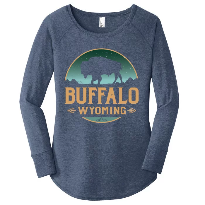 Buffalo Wyoming WY Buffalo Bison Women's Perfect Tri Tunic Long Sleeve Shirt