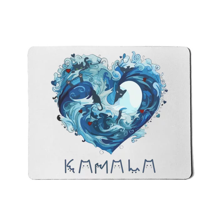 Blue Wave With Cats Kamala Harris 2024 Mousepad