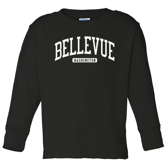 Bellevue Washington Wa College University Style Toddler Long Sleeve Shirt