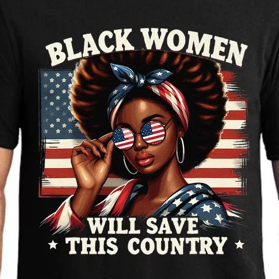 Black Women Will Save This Country LocD Hair Usa Flag Pajama Set