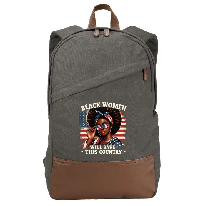 Black Women Will Save This Country LocD Hair Usa Flag Cotton Canvas Backpack