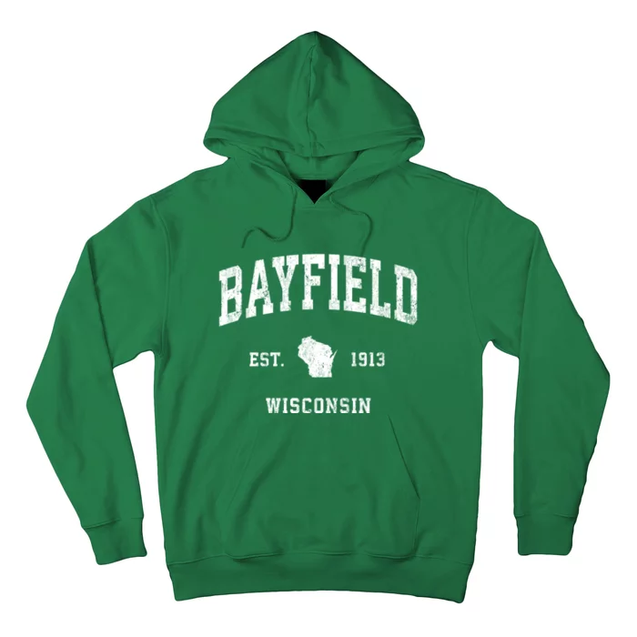 Bayfield Wisconsin Wi Vintage Athletic Sports Hoodie