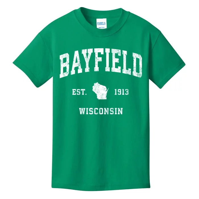 Bayfield Wisconsin Wi Vintage Athletic Sports Kids T-Shirt