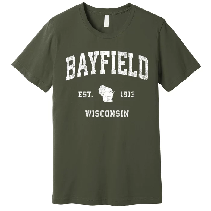 Bayfield Wisconsin Wi Vintage Athletic Sports Premium T-Shirt