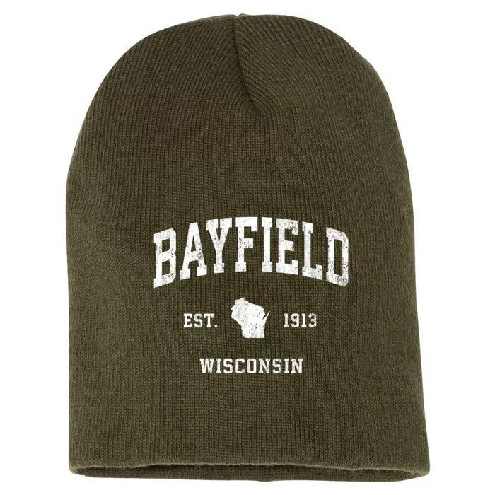 Bayfield Wisconsin Wi Vintage Athletic Sports Short Acrylic Beanie