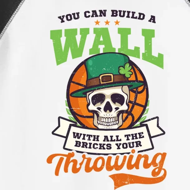 Build Wall With Bricks Design St Patricks Basketball Gift Toddler Fine Jersey T-Shirt