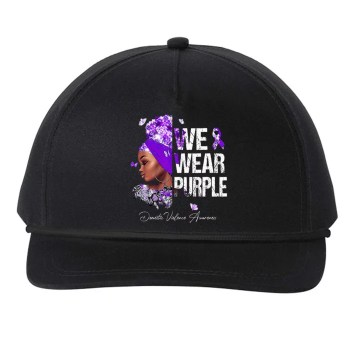 Black Women We Wear Purple Domestic Violence Awareness Snapback Five-Panel Rope Hat