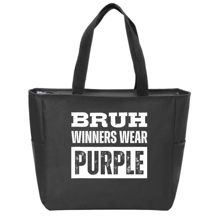 Bruh Winners Wear Purple Vintage Retro Zip Tote Bag