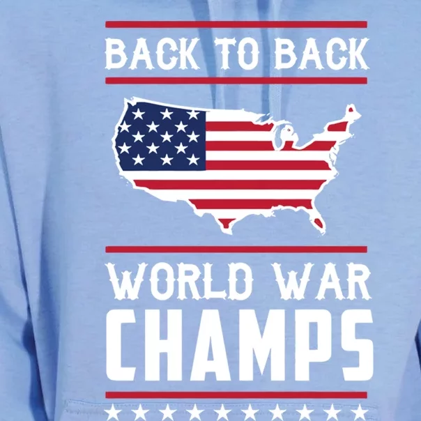 Backtoback World War Champs Us Flag 4th Of July Meaningful Gift Unisex Surf Hoodie