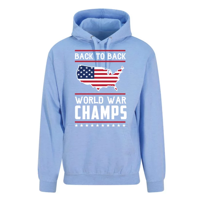 Backtoback World War Champs Us Flag 4th Of July Meaningful Gift Unisex Surf Hoodie