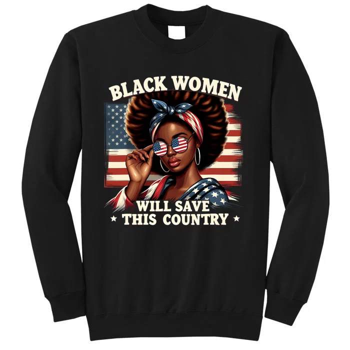 Black Women Will Save This Country LocD Hair Usa Flag Sweatshirt