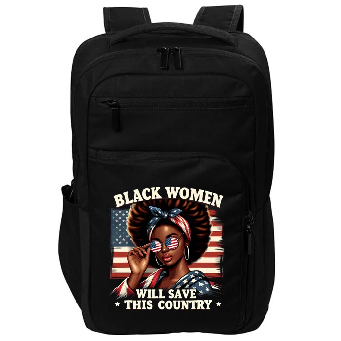 Black Women Will Save This Country LocD Hair Usa Flag Impact Tech Backpack