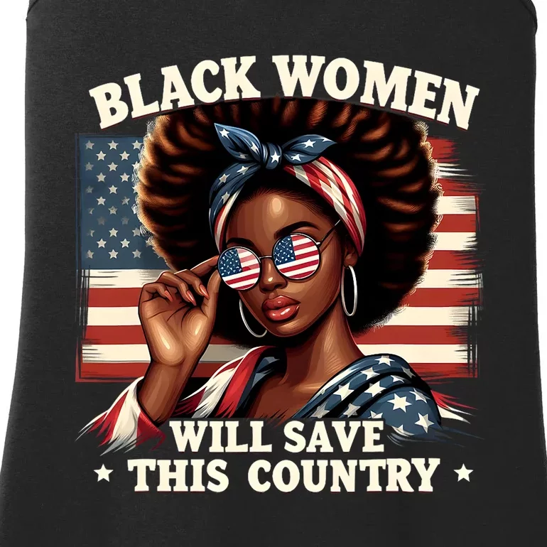 Black Women Will Save This Country LocD Hair Usa Flag Ladies Essential Tank