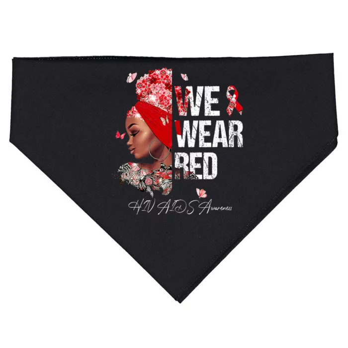 Black Women We Wear Red Hiv Aids Awareness USA-Made Doggie Bandana