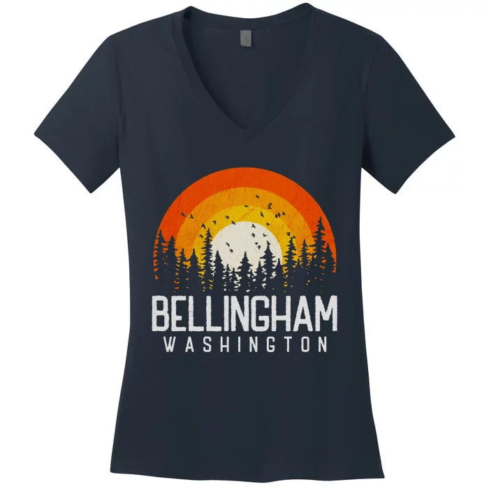 Bellingham Washington Wa Gift Retro 70s 80s Vintage Women's V-Neck T-Shirt