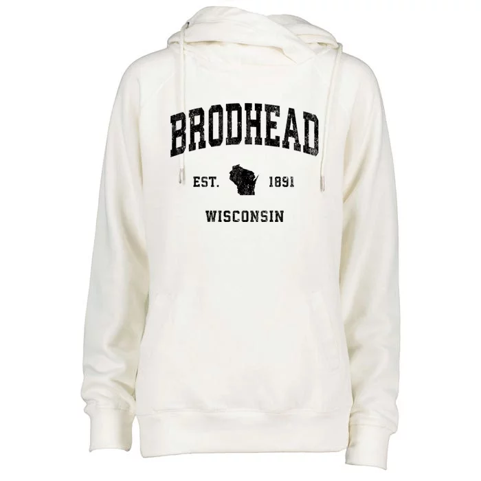 Brodhead Wisconsin Wi Vintage Athletic Sports Womens Funnel Neck Pullover Hood