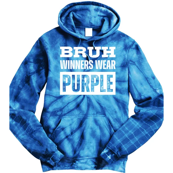 Bruh Winners Wear Purple Vintage Retro Tie Dye Hoodie