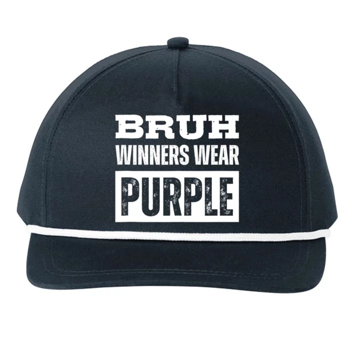 Bruh Winners Wear Purple Vintage Retro Snapback Five-Panel Rope Hat